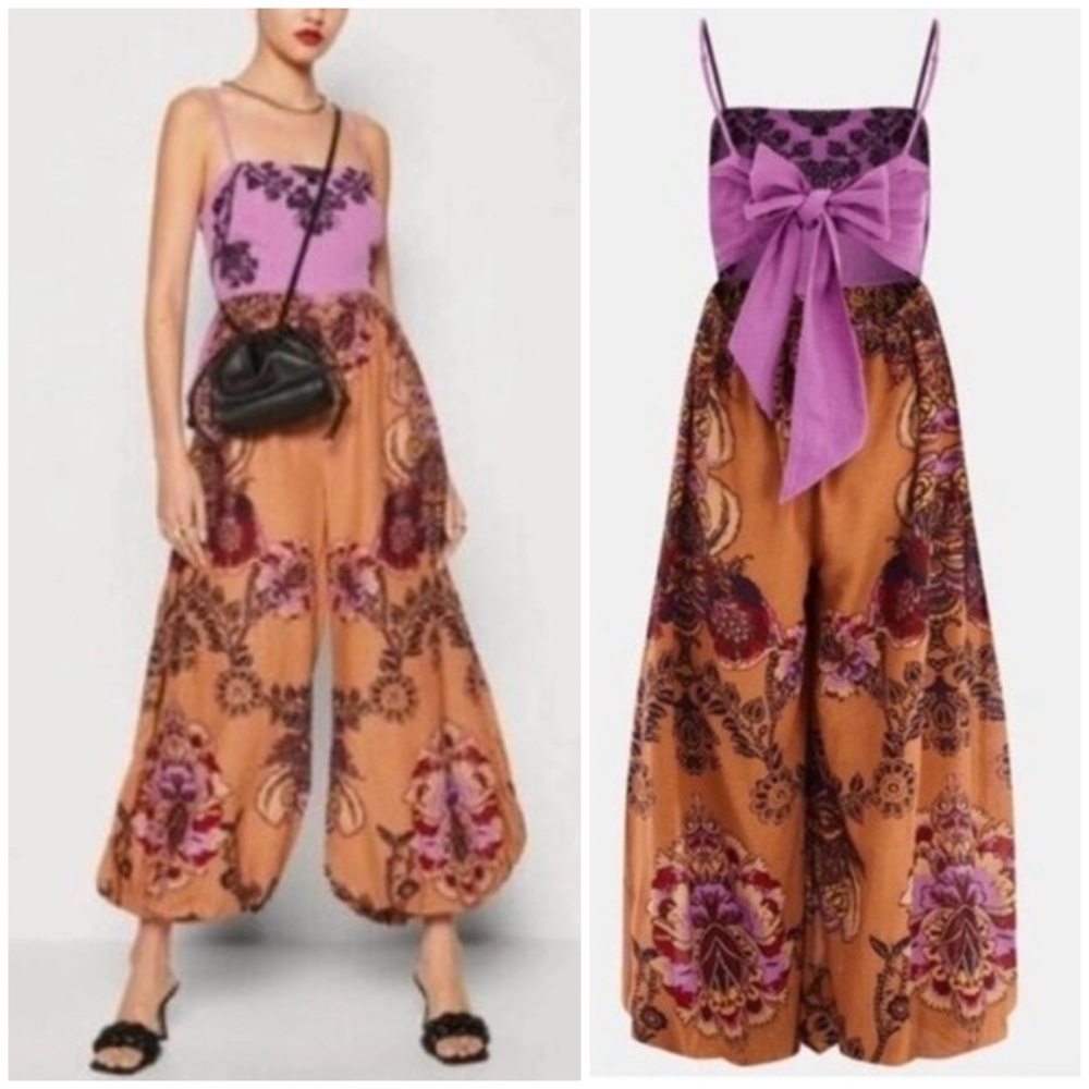 Free People Indio Sun Jumpsuit in Golden Combo